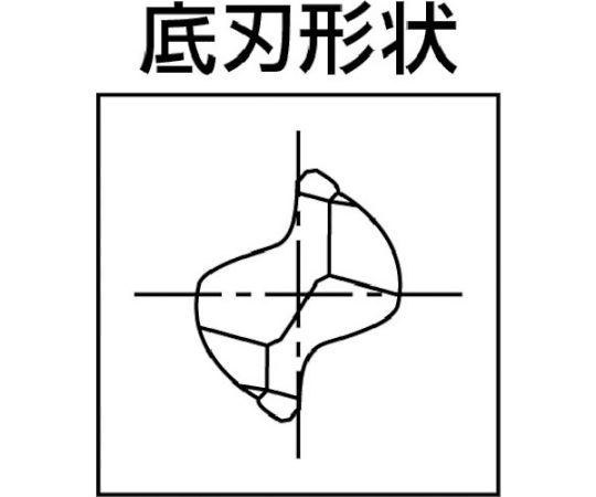 超硬ラジアスエンドミル 高精度ブルノーズ 2刃 コーナー半径0.05mm 刃径0.4mm 首下長1.5mm 3100402　 WXS-CPR-0.4XR0.05X0X1.5