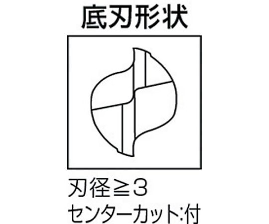 61-1299-92 2枚刃汎用 ハイススクエアエンドミルショット刃長（S）13mm