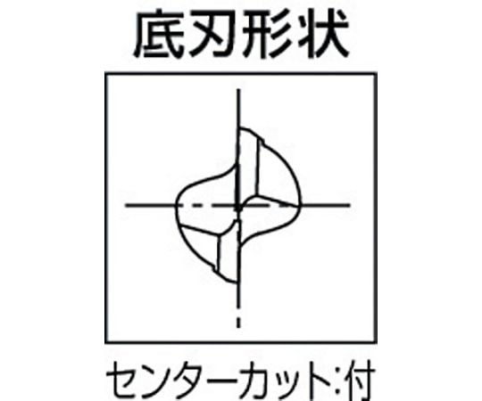 61-1301-47 ハイススクエアエンドミル XPM2刃ショート 刃径6mm 刃長