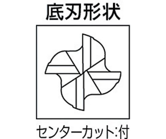 61-1303-88 4枚刃センタカット ハイススクエアエンドミルミディアム刃