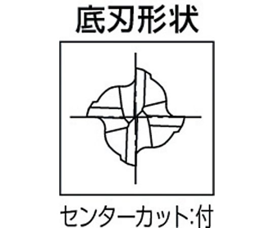 61-1305-80 ハイススクエアエンドミル 4刃センタカット ショート 刃径