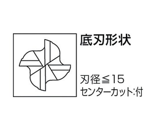 61-1308-07 4枚刃 ハイススクエアラフィングエンドミルミディアム刃長