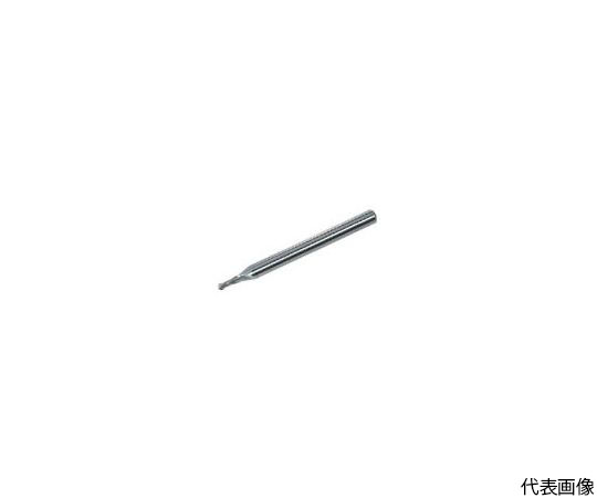 2枚刃CRNコーティング銅電極加工用 超硬ボールエンドミルミディアム刃長（M）0.4mm