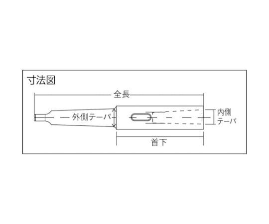 61-1814-87 ドリルソケット焼入内径MT-1外径MT-2研磨品 TDC-12Y 【AXEL