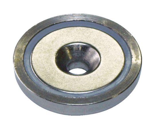 61-1842-03 ネオジ磁石プレートキャッチ（丸形・キャップ付・皿穴