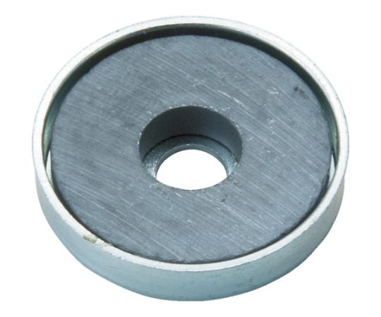 キャップ付フェライト磁石 丸形穴あり 外径22.8mmX厚み5.2mm1個入