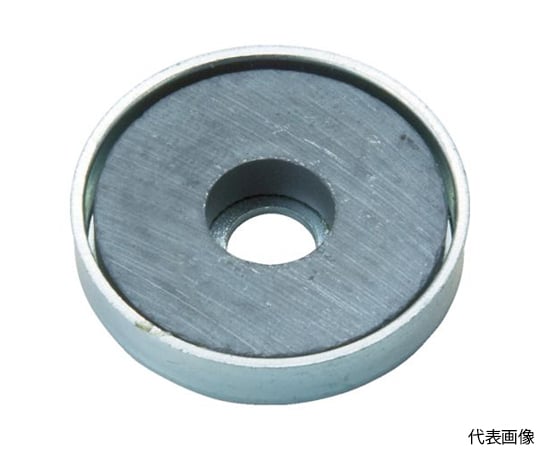 キャップ付フェライト磁石 丸形穴あり 外径46mmX厚み4.7mm 1個入