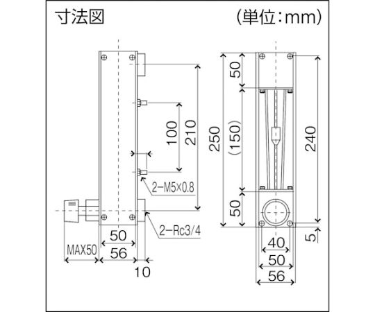 61-1875-68 大流量用フローメータ RK2000 RK2000VD-S-6-400 【AXEL