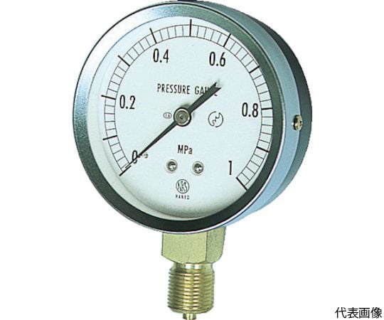 JIS汎用形圧力計（A枠） 圧力レンジ（MPa）：0.0～0.10 GS51-131-0.1MP