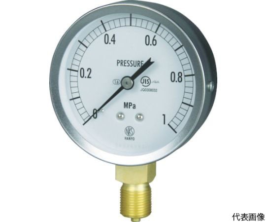 JIS汎用形圧力計（A枠） 圧力レンジ（MPa）：0.0～1.00 GS51-131-1.0MP