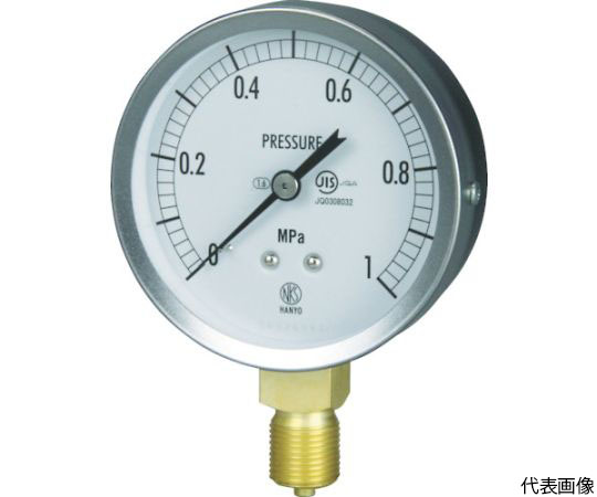 JIS汎用形圧力計（A枠） 圧力レンジ（MPa）：-0.1～0.00（真空計） GS51-131-0MP
