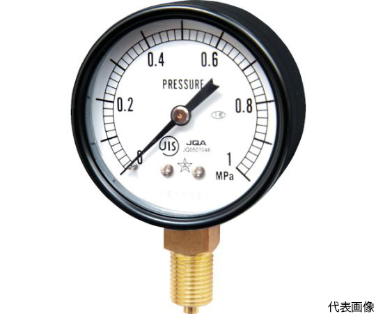 一般圧力計（A枠立型・φ60） 圧力レンジ0.0～0.16MPa G211-111-V-0.16MP