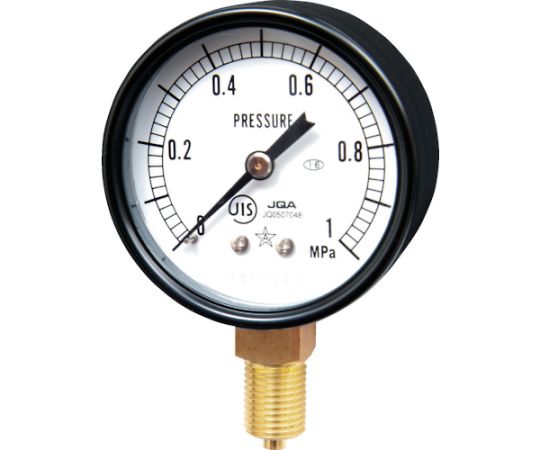 一般圧力計（A枠立型・φ60） 圧力レンジ0.0～1.00MPa G211-111-V-1MP