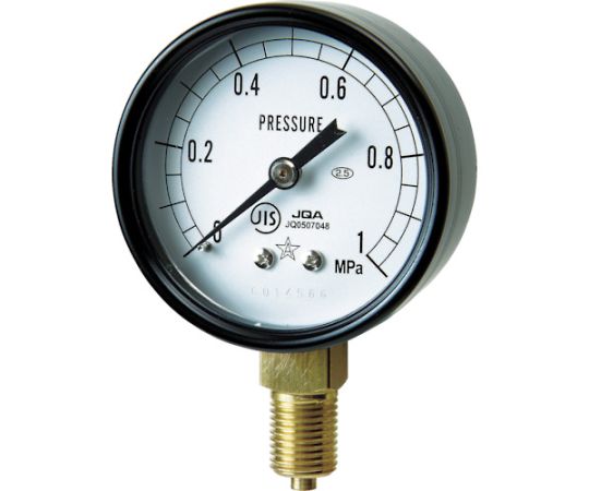 一般圧力計（A枠立型・φ60） 圧力レンジ0.0～6.00MPa G211-111-V-6MP