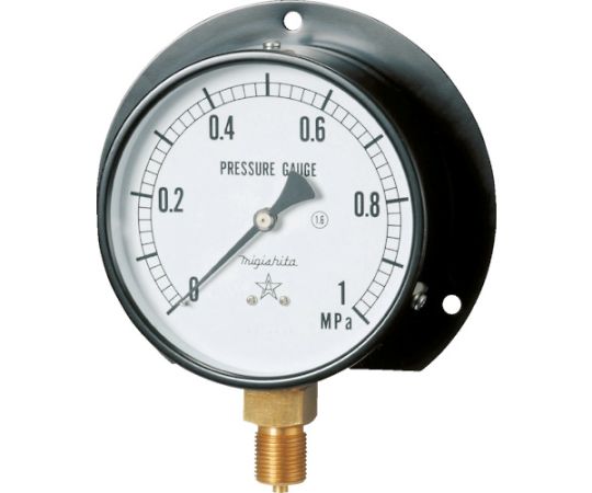 一般圧力計（B枠立型・φ75） 圧力レンジ0.0～0.10MPa G321-211-V-0.1MP