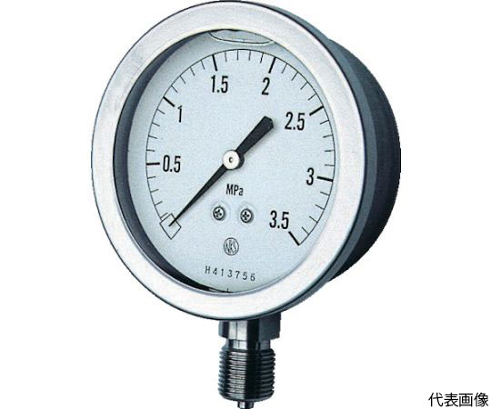 グリセン入圧力計　A枠立型　Φ75　最小目盛0.050