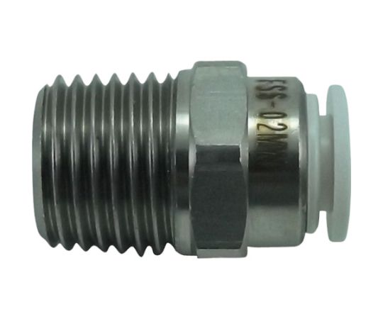 ファイブSUSメイルコネクタ　白　6mm・R1/4