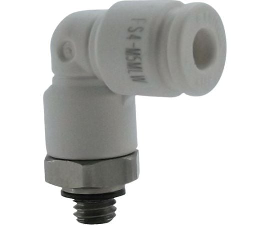 ファイブSUSメイルエルボ　白　4mm・M5X0.8