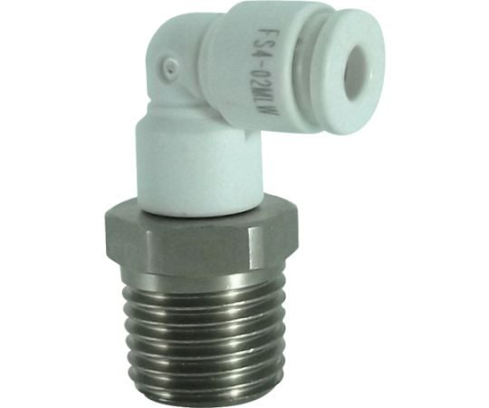 ファイブSUSメイルエルボ　白　4mm・R1/4