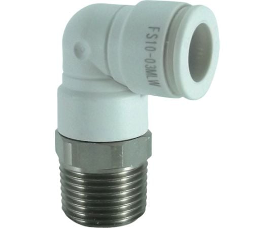 ファイブSUSメイルエルボ　白　10mm・R3/8