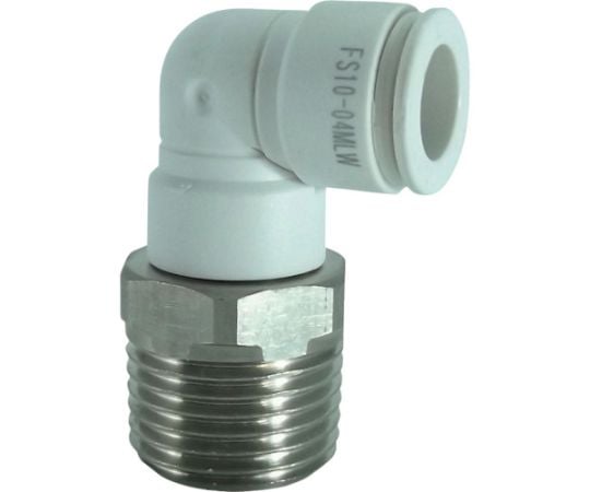 ファイブSUSメイルエルボ　白　10mm・R1/2