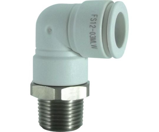 ファイブSUSメイルエルボ　白　12mm・R3/8