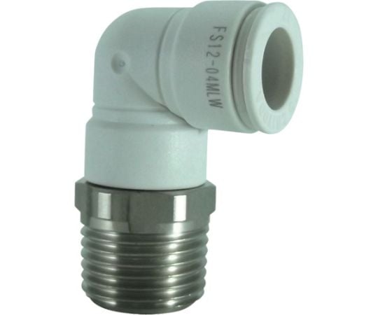 ファイブSUSメイルエルボ　白　12mm・R1/2