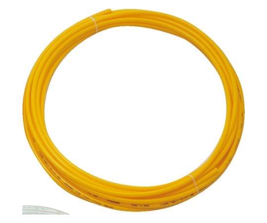 ポリウレタンチューブ　10X6.5mm　10m巻　イエロー