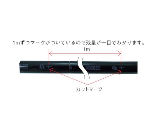 チヨダ ポリウレタンチューブ TEタッチチューブ 12mm/100m 黒 (1巻