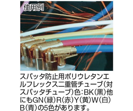 ポリウレタンチューブ エルフレックス二重管チューブ 中径10mm/全長100m 黒 黒　LE-10-100 BK