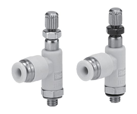 ワンタッチ管継手付スピコン（エルボタイプ）2D　M3×0.5