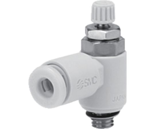 ワンタッチ管継手付スピコン（エルボタイプ）3.2D　M3×0.5