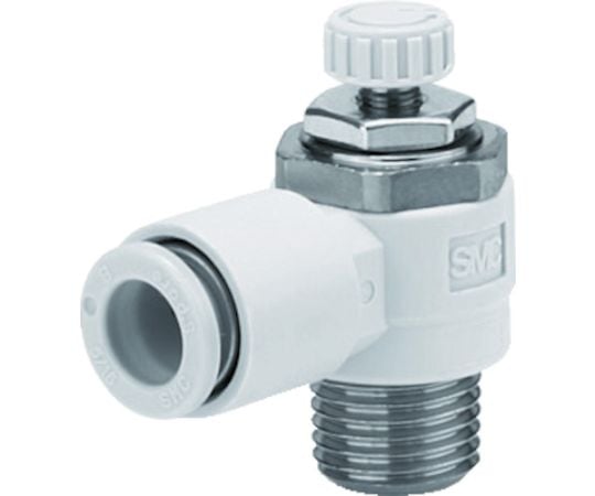 ワンタッチ管継手付スピコン（エルボタイプ）2D　M5×0.8