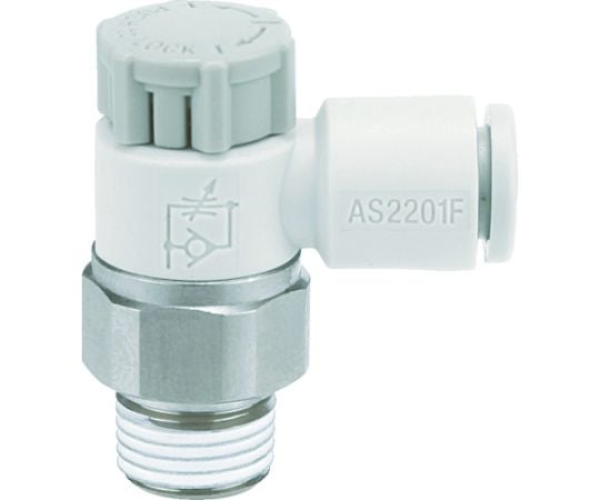 ワンタッチ管継手付スピコン（エルボタイプ）4D R1/8