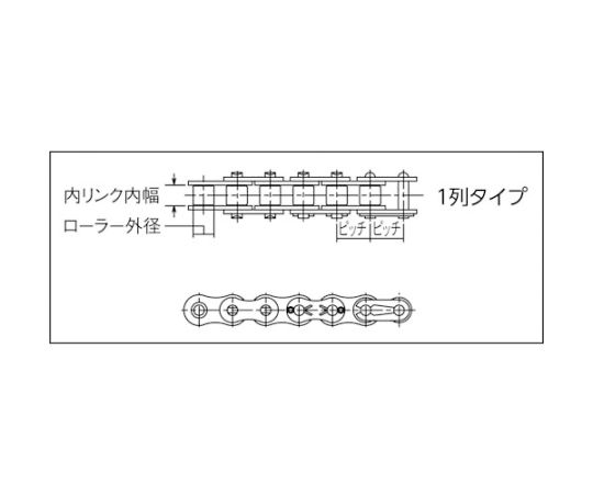 61-2030-38 40 SUS チエン 240L（3M） KANA40-SUST 【AXEL】 アズワン