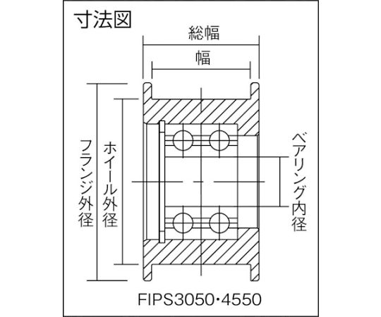 61-2038-32 フランジ付プーリーアイドラー フランジ外径60mm FIPS3050