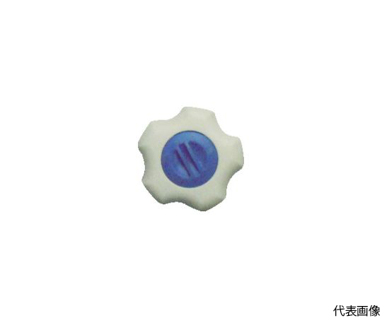 フィットノブ　M12　本体/白　キャップ/青　（5個入り）