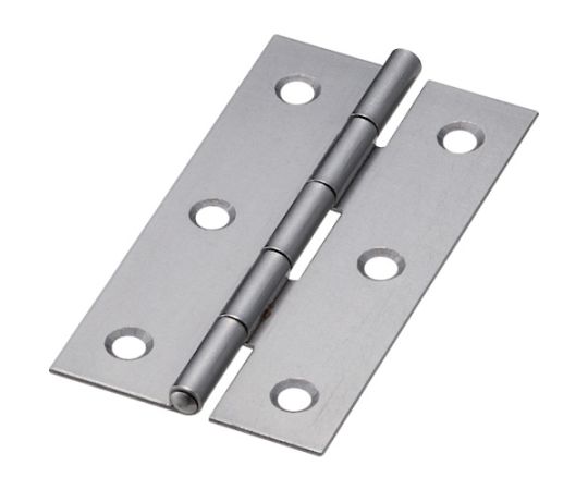 スチール製薄口普通蝶番 生地仕上げ 全長76.0mm （10個入）