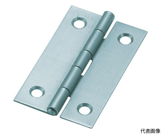 スチール製薄口普通蝶番 三価クロムメッキ仕上げ 全長38.0mm