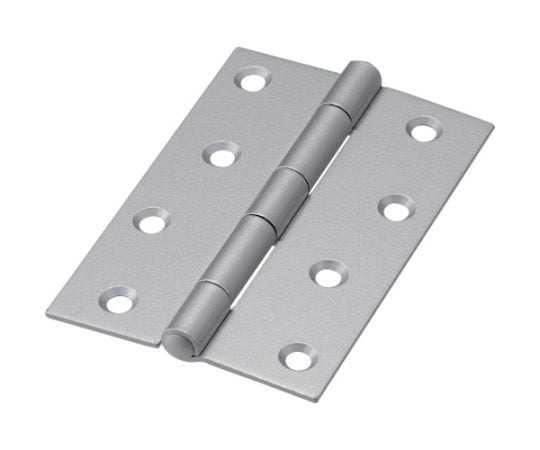 スチール製厚口蝶番 シルバー塗装仕上げ 全長102mm （4個入）