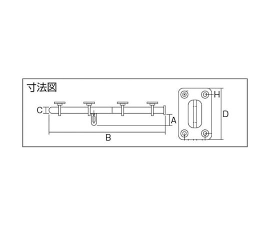 丸棒貫抜　木扉用・ステンレス製　450mm　TKB-450S