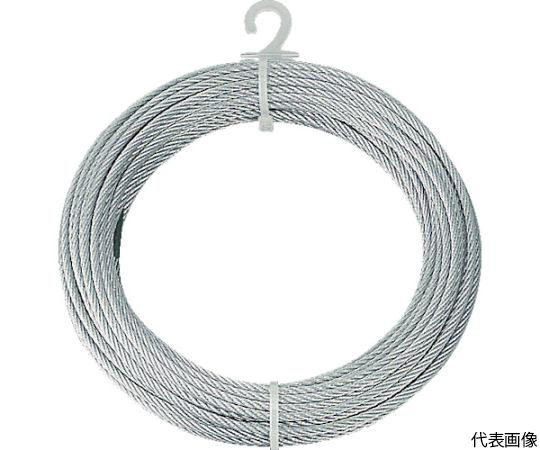 61-2100-96 メッキ付ワイヤーロープ PVC被覆タイプ Φ4（6）mmX10m CWP