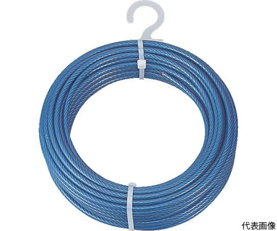 メッキ付ワイヤーロープ　PVC被覆タイプ　Φ4（6）mmX30m　CWP-4S30