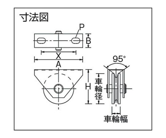 61-2123-33 マルコン枠付重量車 120mm V型 C-2000-120 【AXEL】 アズワン