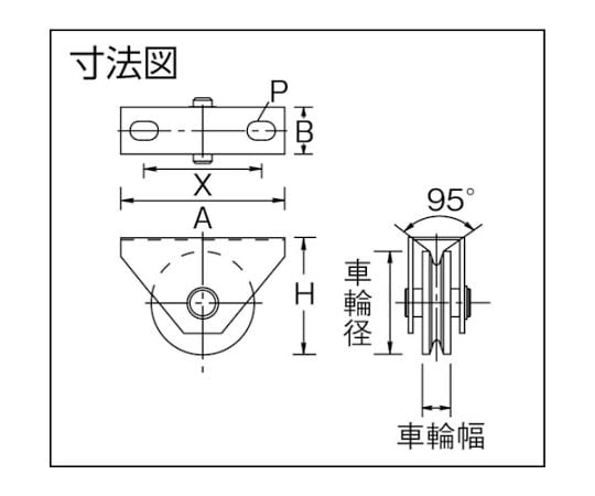 61-2123-70 枠付重量車 200mm V型 C-1000-200 【AXEL】 アズワン