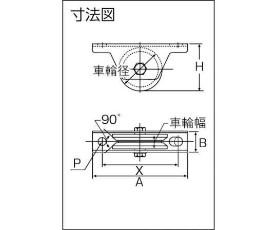 61-2125-55 MC防音重量戸車 60mm V JMS-0605 【AXEL】 アズワン