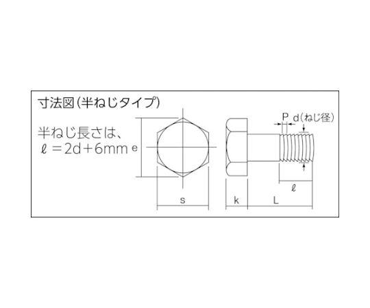 61-2133-19 六角ボルト ユニクロ 半ネジ サイズM16×60 3本入 B22 61-2133-19 六角ボルト ユニクロ 半ネジ サイズM16×60 3本入 B22