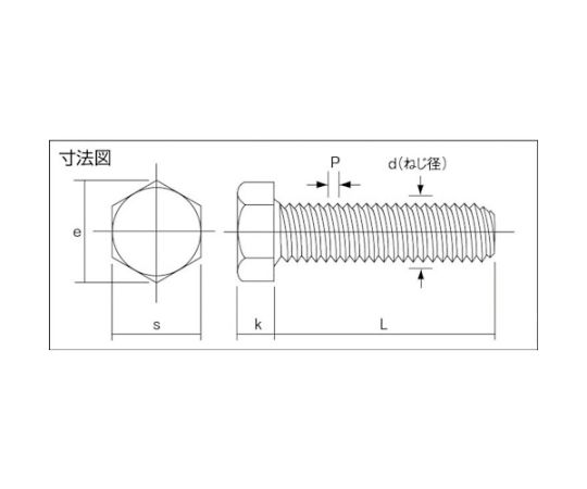 61-2133-34 六角ボルト スチール ユニクロ 全ねじ M6×16 （700本入