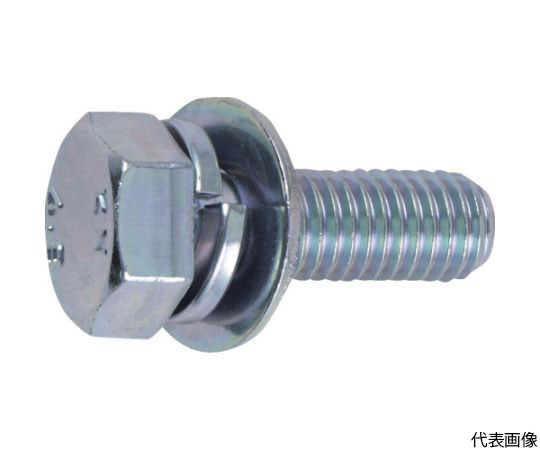 座金組込ボルト トリーマー 三価白 サイズM8×16 10本入