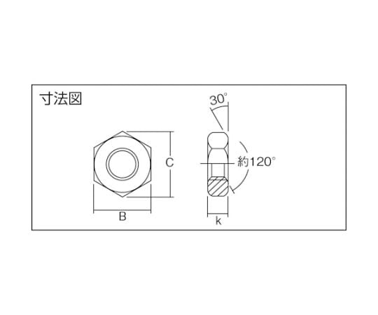 六角ナット（３種【50個】ﾅｯﾄ(3ｼｭ M30 標準(または鉄) / 三価ブラック-